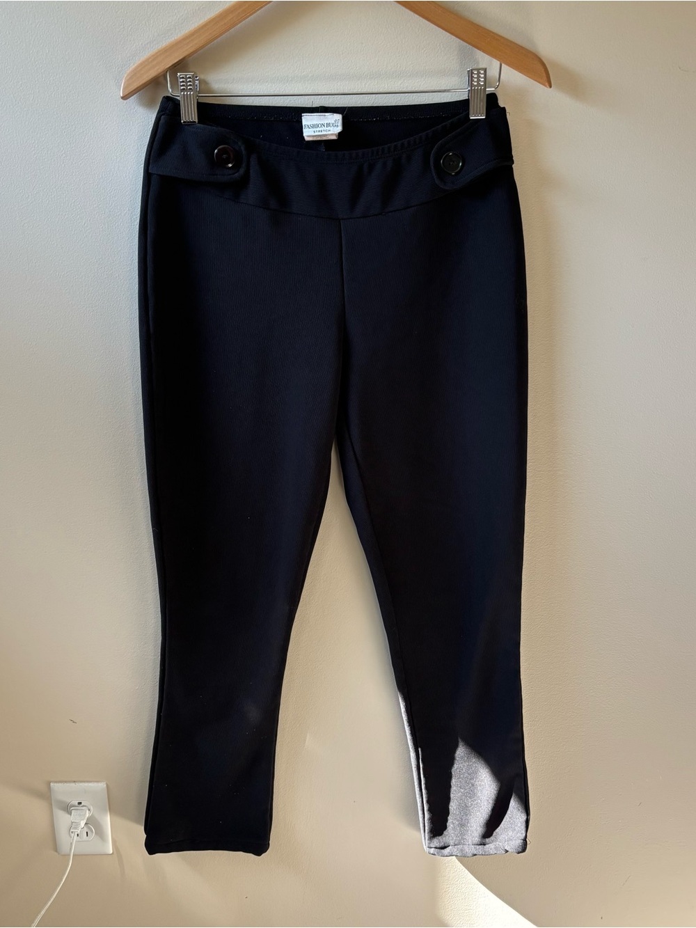 Fashion Bug Black Ankle Pants with Button Waist